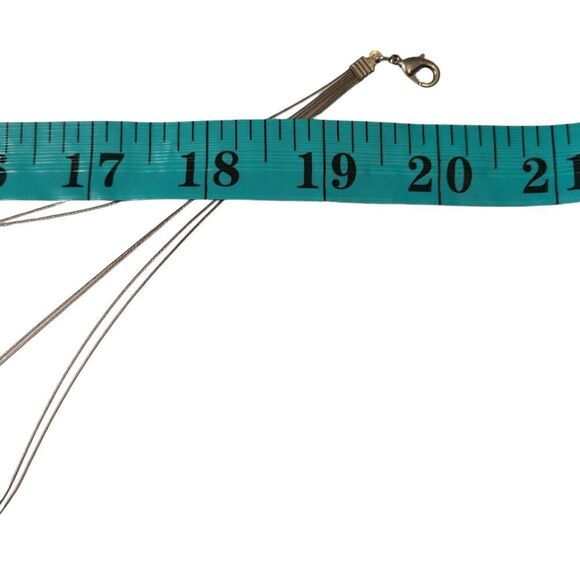 Vintage Floating Black Beaded Necklace Triple Strand 20" - Picture 5 of 5